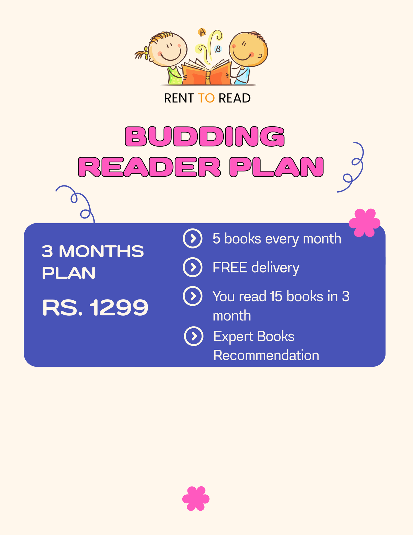 Membership- Budding Reader plan for Rs. 1299/-